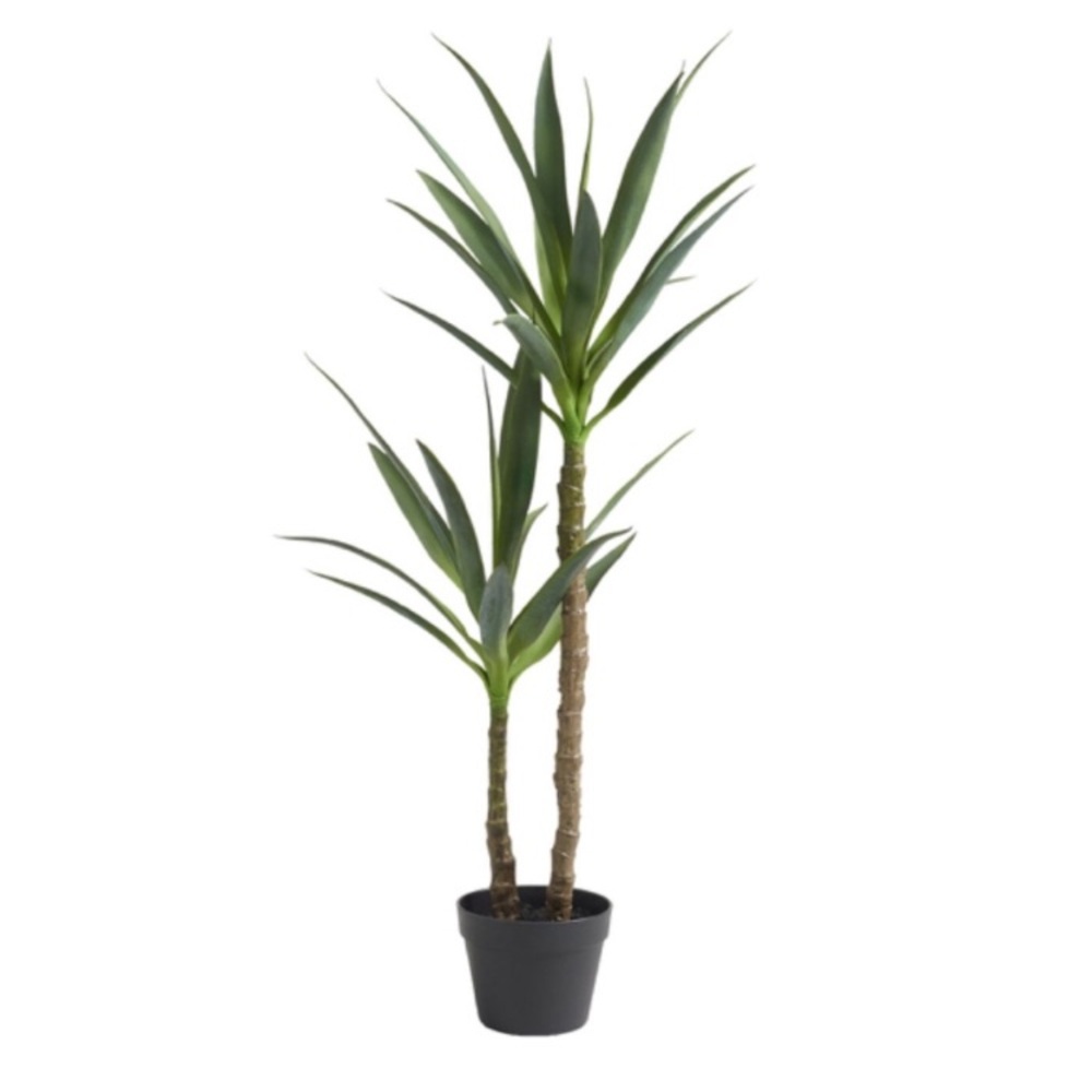 World Market 44” Artificial Double Yucca Plant- Handmade- Home Decor Retail $90
